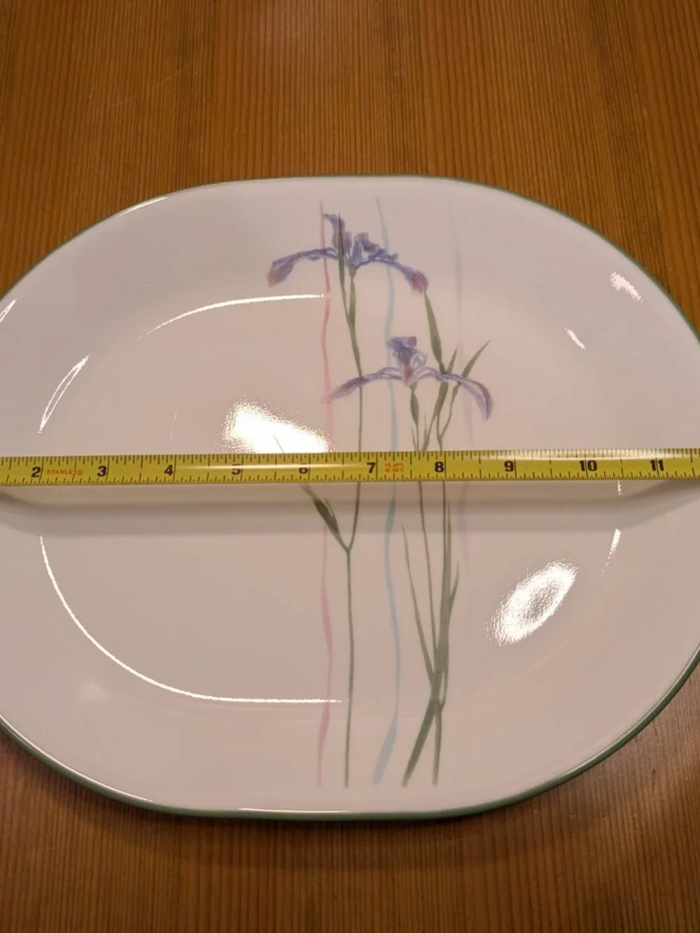 Set of 2 Corelle SHADOW IRIS Oval Serving Platter 12-1/4